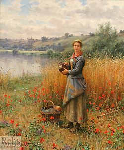 Madeleine in a Wheat Field - Daniel Ridgway Knight