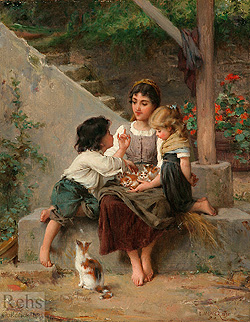 Playing with the Kittens - Emile Munier