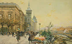 Paris, le marché aux fleurs - Eugene Galien-Laloue