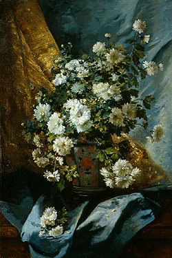 Still Life of Chrysanthemums - Eugene Henri Cauchois