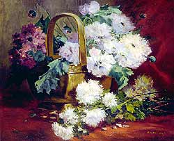 Still Life of Flowers in a Basket - Eugene Henri Cauchois