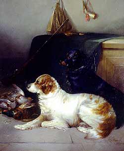 Spaniels with the Day\'s Bag - George Armfield